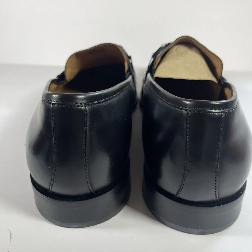 Flag Ltd. NOBLE Men's Bit Loafers Black Leather Nappa Glove Size 13 M Brazil Box